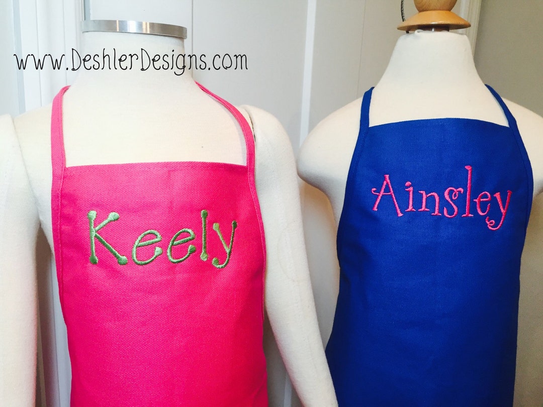 Kids Monogrammed Apron Kid's Apron With Name, Children's Apron With