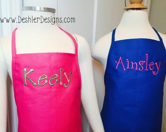 Kids Monogrammed Apron - Kid's Apron with Name, children's apron with name, kids apron, kids monogram apron, childrens monogrammed apron