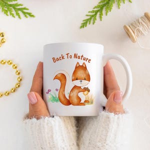 Watercolor Squirrel Coffee Mug: Woodland Ceramic Gift