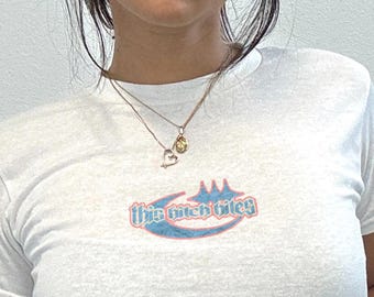 Y2K Graphic Baby Tee: "This B*tch Bites" Festival Top