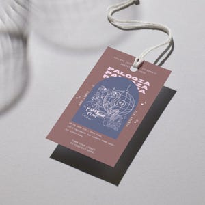 May include: A pink and blue party invitation with a white illustration of a disco ball and two figures dancing. The text on the invitation reads "PALOOZA PARTY" and "VIP ACCESS".