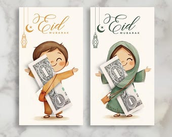 Eid Money Holder, Eidi Envelopes for kids, Eid Gift Money Envelopes,  Printable Eidi Cards,Eid Mubarak Gift Holder, kids Gift