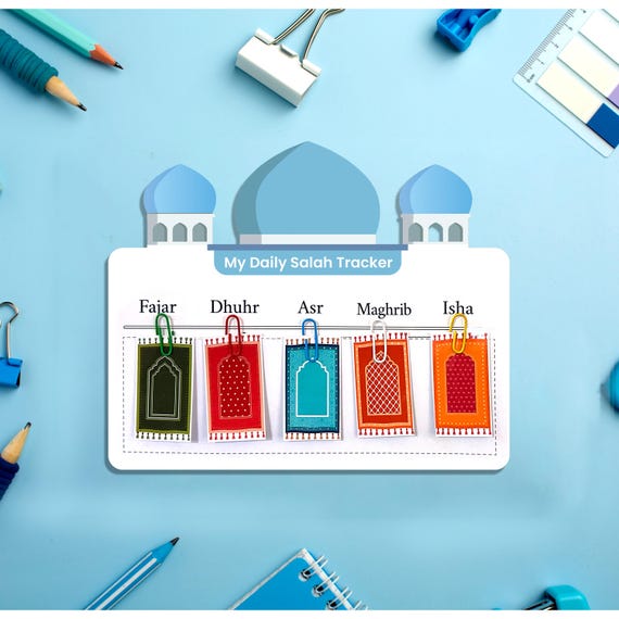 Kids Salah Tracker Printable – Islamic Prayer Chart for Children – Daily Namaz Tracker – Muslim Ramadan Activity – Digital Download