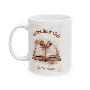 Book Club Ceramic Mug - Reading Enthusiast Gift, Literary Coffee Cup, Women&#39;s Book Club Present, Library Lover Tea Mug