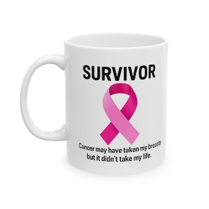 Breast Cancer Survivor Mug: Pink Ribbon Inspirational Gift