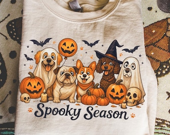 Spooky Season Halloween Spookhond PNG, Kostuum Sublimatie Ontwerp (Digitale Download)