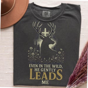 Vintage Christian Deer PNG: Faith Forest Bible Verse Shirt Design (Digital Download)