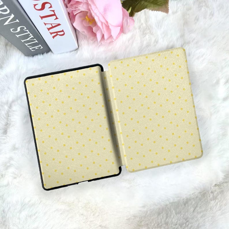 Yellow Polka Dots Detachable Strap Case Kindle Paperwhite 12th Gen ...