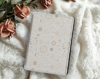 Gold Tarot Kindle Case with Celestial Design Boho Starry Sky EReader Cover For 2024 Kindle Paperwhite Gift for Book Lovers Readers/Mom's Day