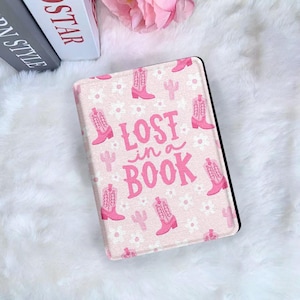 Lost in a Book Avtagbart Kobo-fodral Western Cowgirl Kindle-fodral med magnetisk baksida Kindle Scribe-fodral Genomskinligt Kobo-fodral med rem Presentidéer