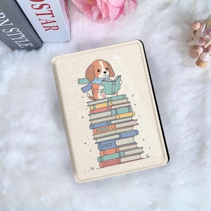 Söt hundläsning Kindle & Kobo valpfodral Kindle Paperwhite 12:e generationens fodral 7" Kobo Libra Color-fodral Unik present till bokälskare Presentidé