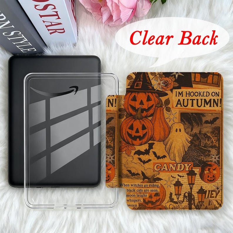 Vintage Spooky Pumpkin Ghost Halloween Kindle & Kobo Case with Hand Strap E-Reader Cover for 2024 New Kindle Paperwhite 12th Gen Gift Idea image 8