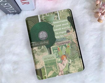 Retro Patchwork Elf Detachable Kindle Case Elegant Kobo Case 6" Kobo Clara Cover Magnetic Back E-reader Case With Strap Paperwhite Case