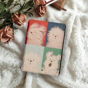 Cute Fluffy Dog Kindle Case With Hand Strap Auto Sleep Protective Cover for 2024 Kindle Paperwhite 12th Gen Pet Lover Gift Idea Gift for Her