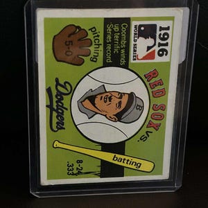 1916 R. Sox, Dodgers [Jack Coombs] 14 / 1971 Fleer World Series Carta da gioco da baseball con retro nero