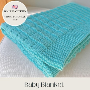 Beginner Knitted Baby Blanket Pattern: Easy Squares (PDF Pattern)