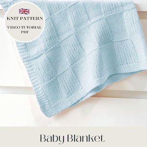 Knit Baby Blanket Pattern: Easy Beginner Blanket (PDF English)