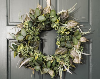 Handcrafted Eucalyptus Berry Wreath: Year-Round Front Door Decor