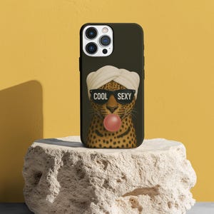 Cool Sexy Leopard Phone Case, Trendy Animal Phone Cover, Fun Gift for Cat Lovers, Cute Protective Case, Unique Gift Idea for Friends