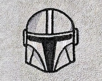 Handcrafted Star Wars Din Djarin Terrycloth Hand Towel: Geeky Kitchen Decor