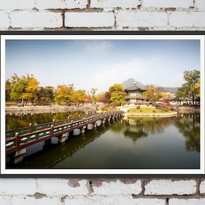 Gyeongbokgung-Palast im Herbst in Südkorea Wandkunst, Reiselandschaft Poster