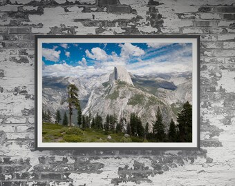 Glacier Point, vallée de Yosemite, Californie, États-Unis. Affiche murale, paysage de voyage.
