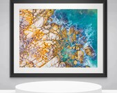 Bay of Fires Rockscape in Tasmania, Australia. Wall Art, Travel Landscape Poster