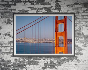 Le pont du Golden Gate à San Francisco, Californie, États-Unis. Art mural, affiche de paysage de voyage