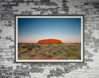 Uluru, Ayers Rock in Northern Territory, Australia. Wall Art, Travel Landscape Poster