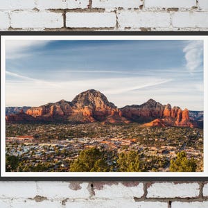 View over Sedona at sunset in Arizona, USA. Wall Art, Travel Landscape Poster