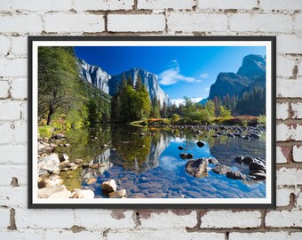 Yosemite Valley Morning View in California, USA. Wall Art, Travel Landscape Poster