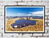 Mt Ossa Tarn and Mountain Landscape on the Overland Track near Cradle Mountain in Tasmania, Australia. Wall Art, Travel Landscape Poster