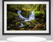 Horseshoe Falls in Mt Field National Park in Tasmania, Australia. Wall Art, Travel Landscape Poster