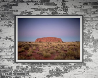 Uluru, Ayers Rock dans le Territoire du Nord, Australie. Art mural, affiche de paysage de voyage