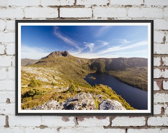 Cradle Mountain Valley and Dove Lake in Tasmania, Australia. Wall Art, Travel Landscape Poster