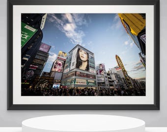Osaka's Dotonbori Area in Japan. Wall Art, Travel Landscape Poster
