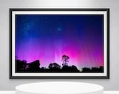 Aurora Australis Appearance in Yackandandah, Victoria, Australia. Wall Art, Travel Landscape Poster