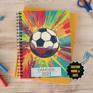 Personalisiertes Fußball Notizbuch, Retro Fußball Notizbuch, personalisiertes Journal, Fußball Liebhaber