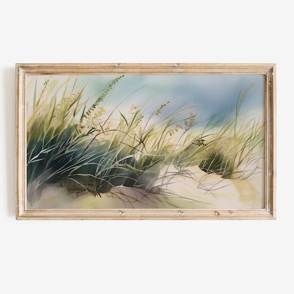 Water Color Beach Grass Samsung Frame Tv Art |Coastal Art For Tv | Beach Grass Art | Digital Art for Tv | Digital Download |Instant Download