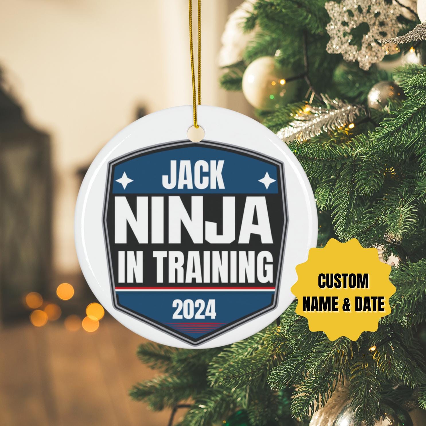 Personalized Ninja Warrior Ornament, Ninja Warrior, Custom Name, Ninja in Training
