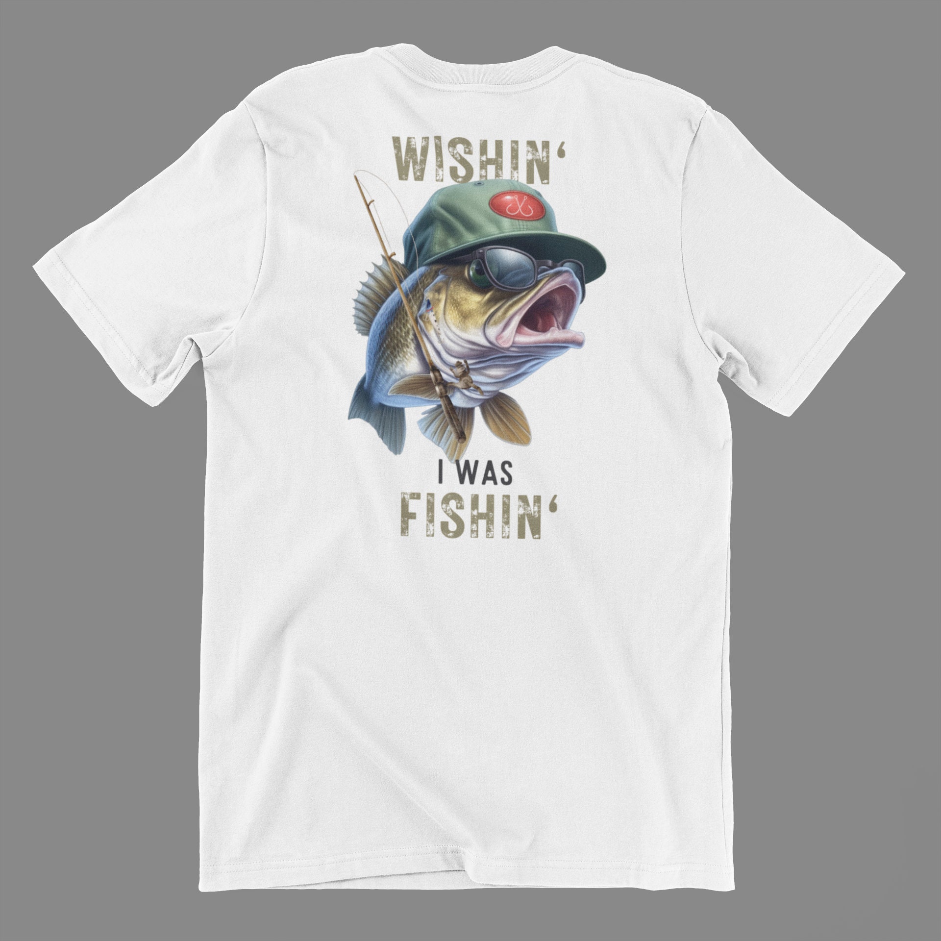 Wishin' I Was Fishin' T-shirt Design Large Mouth Bass Sublimation
