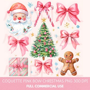 Coquette Pink Christmas Bow PNG, Pink Coquette Bow Png, Pink Christmas Png, Coquette Christmas Bow Holiday Png, Santa Shirt Designs