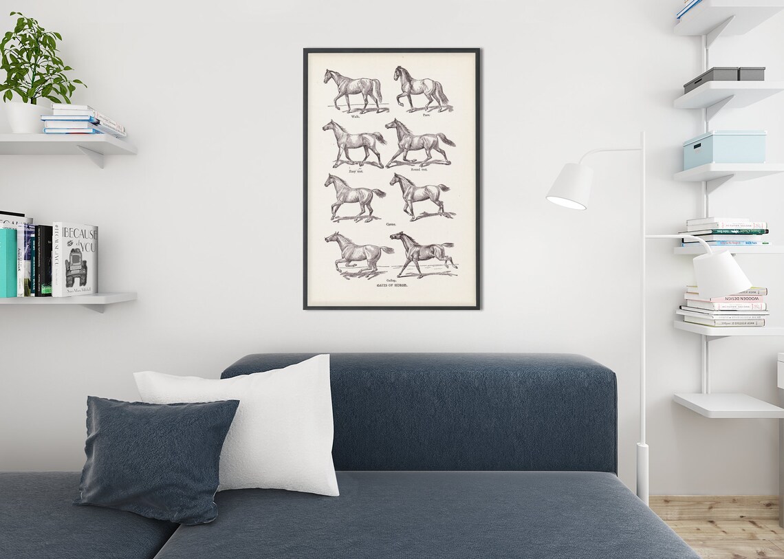 Vintage Horse Wall Art Digital Download Rustic Farm House Etsy