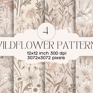 Wzory bezszwowe Blush and Cream Wildflower | Wzór Blush Flower | Papier do scrapbookingu Floral Neutral do druku