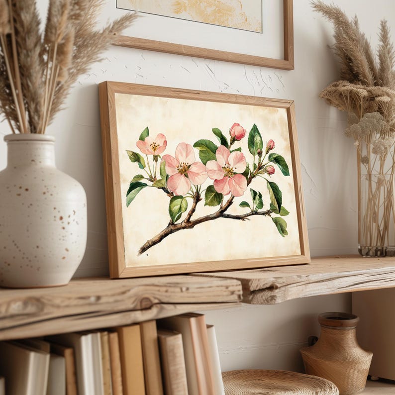 Vintage Apple Blossoms Botanical Print - Printable Cottagecore Floral ...