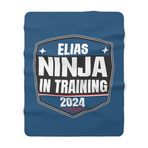 Ninja In Training - Personalized Sherpa Fleece Blanket - Ninja Warrior