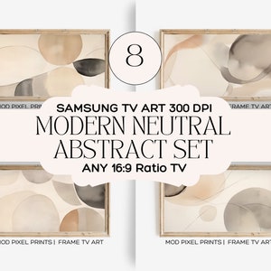 Samsung Frame TV Art | Neutral Muted Minimalist Abstract Painting | Samsung Frame tv Art SET | Instant DIGITAL Download