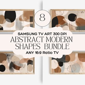 Samsung Frame TV Art Abstract Modern Shapes | Neutral | Samsung Frame tv Art SET | Instant DIGITAL Download
