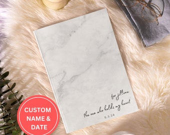 Regalo personalizado de compromiso de boda - Diario de parejas personalizado - Libro de recuerdos de aniversario personalizado - Cuaderno de cartas de amor para usted
