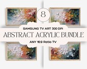 Abstract Acrylic Samsung Frame TV Art: Rainbow Oil Painting (Digital Download)